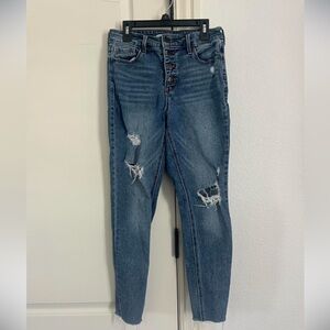 Old Navy Women's Ripped Ankle Jeans - Blue